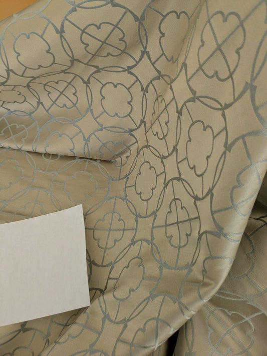 by yard Motif Blue Mist Medallion Asian Lattice From Scalamandre 100% Silk MSRP USD 304/Y