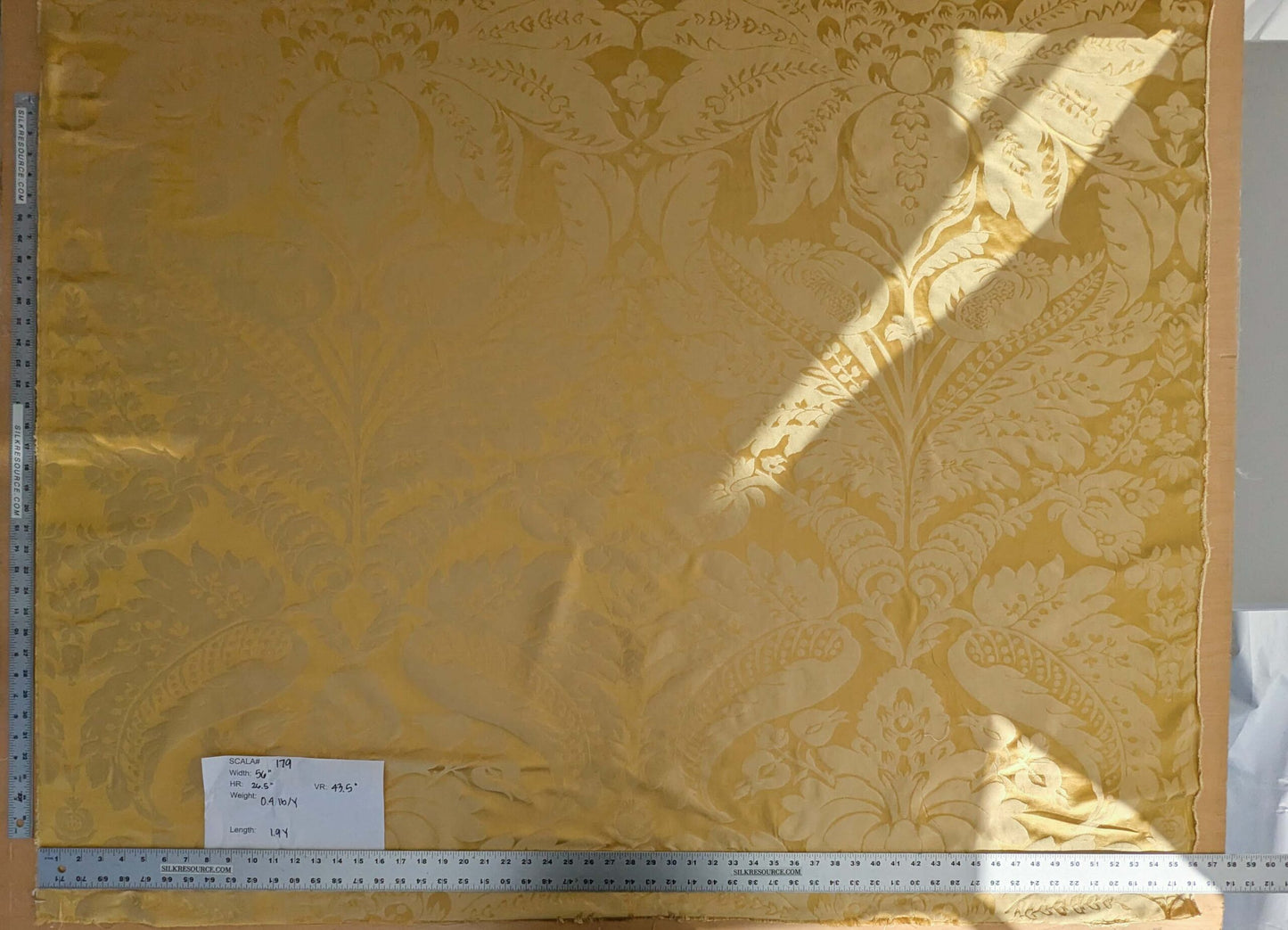 1.9yards Scalamandre Newport Damask Vermeil Sunny Gold Silk SC000220100M MSRP USD530/y