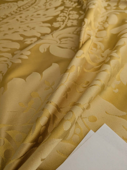 1.9yards Scalamandre Newport Damask Vermeil Sunny Gold Silk SC000220100M MSRP USD530/y