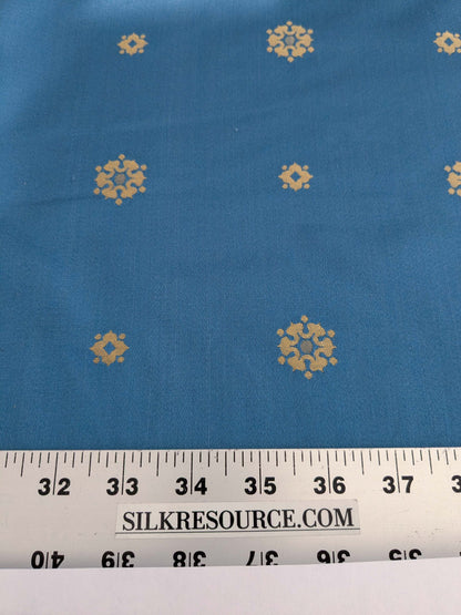 By yard Scalamandre Old World Weavers Classic Antique Sunflower Renaissance Damask Venetian Blue Gold White House