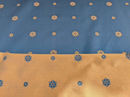 By yard Scalamandre Old World Weavers Classic Antique Sunflower Renaissance Damask Venetian Blue Gold White House