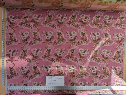 by yard Scalamandre Old World Weavers Avvoltoio Multi on Fuschia Historic Flora Pink Silk Lampas MSRP USD 1156/Y