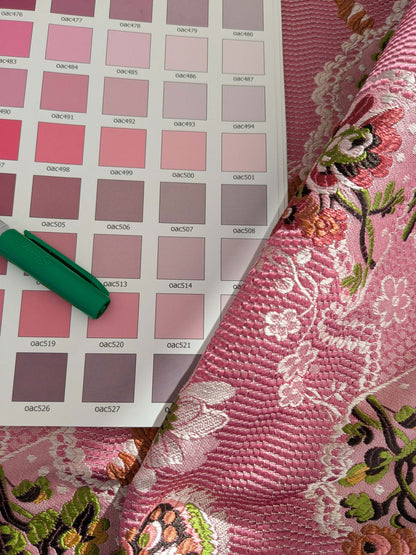 by yard Scalamandre Old World Weavers Avvoltoio Multi on Fuschia Historic Flora Pink Silk Lampas MSRP USD 1156/Y