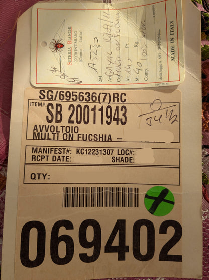 by yard Scalamandre Old World Weavers Avvoltoio Multi on Fuschia Historic Flora Pink Silk Lampas MSRP USD 1156/Y