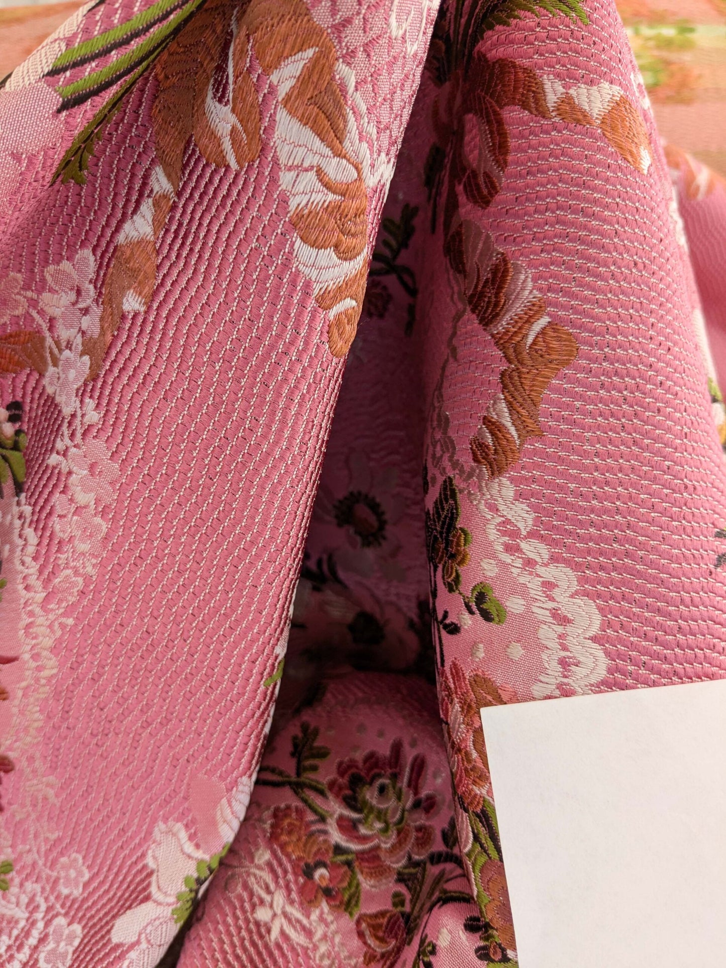 by yard Scalamandre Old World Weavers Avvoltoio Multi on Fuschia Historic Flora Pink Silk Lampas MSRP USD 1156/Y