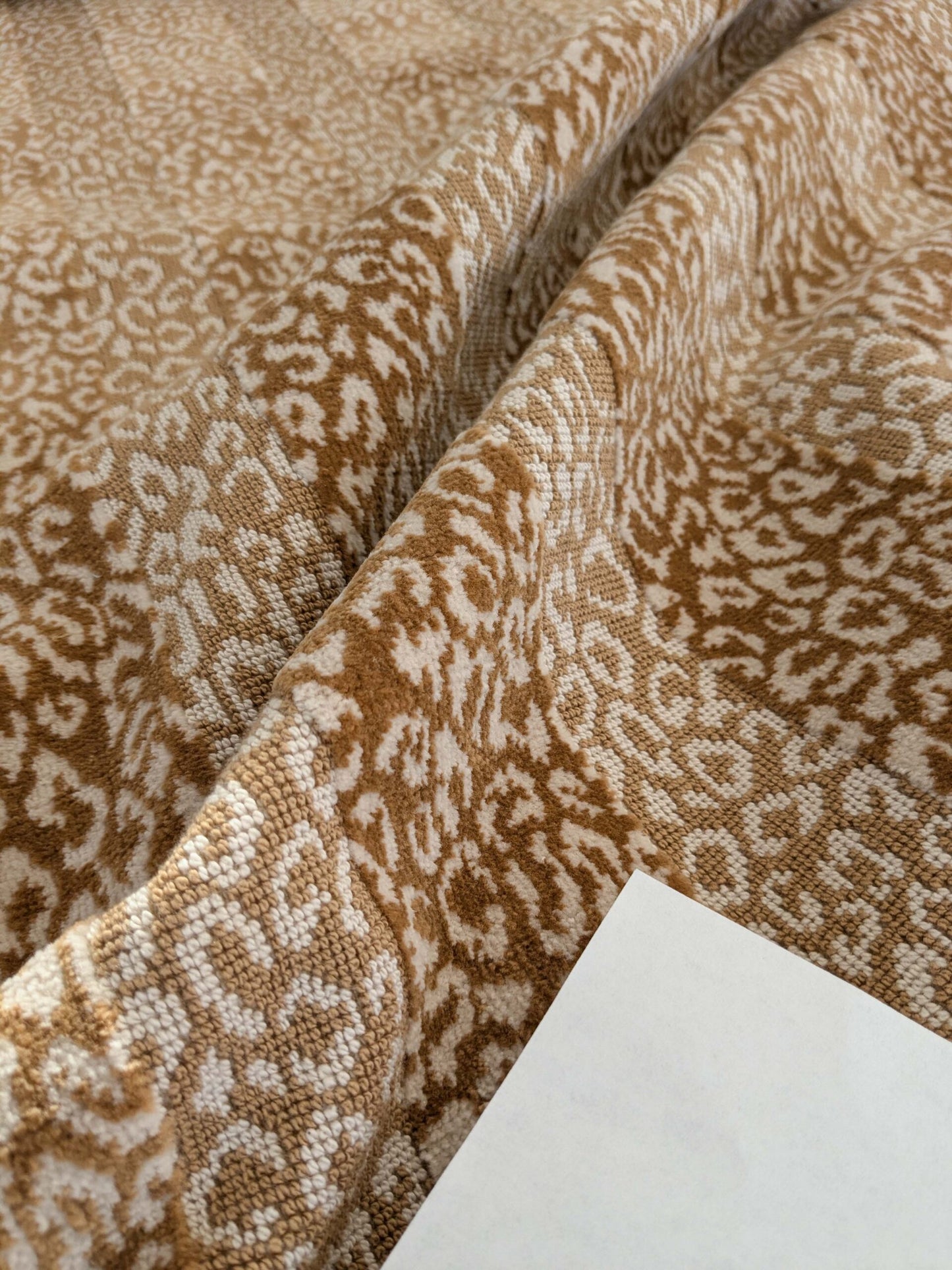 by yard Scalamandre Corbet Oatmeal Light Brown Ivory Animal Skin Velvet Cotton SC 0001 26423 MSRP USD 688/Y