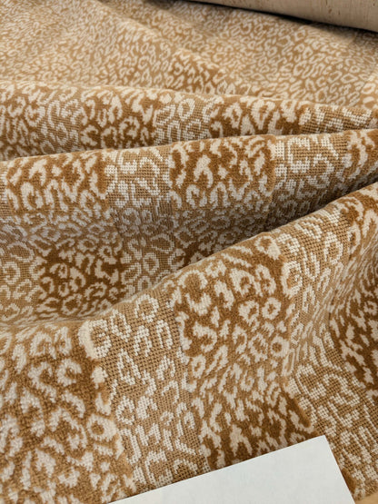 by yard Scalamandre Corbet Oatmeal Light Brown Ivory Animal Skin Velvet Cotton SC 0001 26423 MSRP USD 688/Y