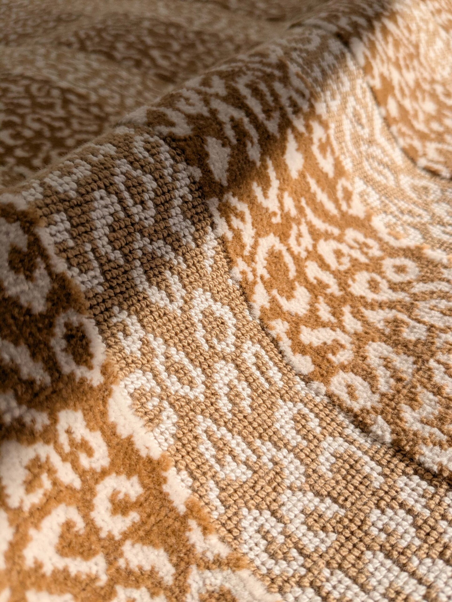 by yard Scalamandre Corbet Oatmeal Light Brown Ivory Animal Skin Velvet Cotton SC 0001 26423 MSRP USD 688/Y