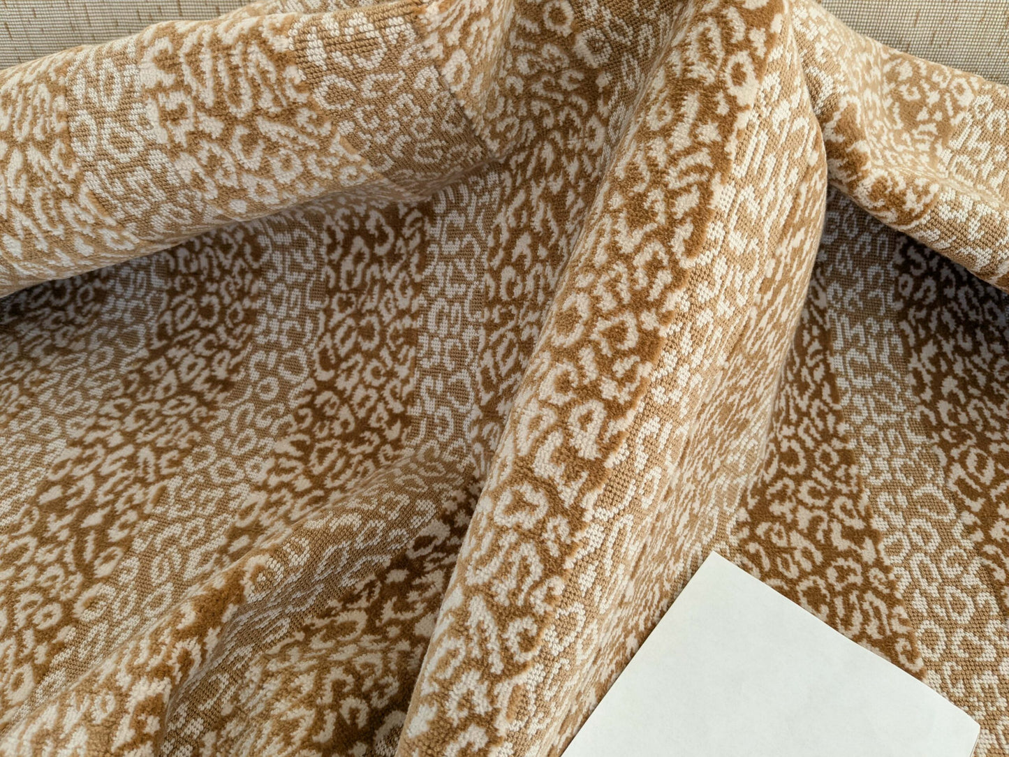 by yard Scalamandre Corbet Oatmeal Light Brown Ivory Animal Skin Velvet Cotton SC 0001 26423 MSRP USD 688/Y