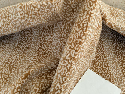 by yard Scalamandre Corbet Oatmeal Light Brown Ivory Animal Skin Velvet Cotton SC 0001 26423 MSRP USD 688/Y