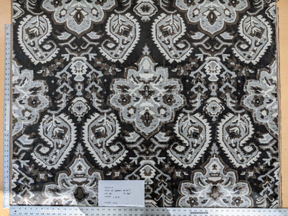 by yard Scalamandre Oushak Linen Velvet Smoke Black White Damask Art Deco MSRP US638/Y  SC 0003 27171