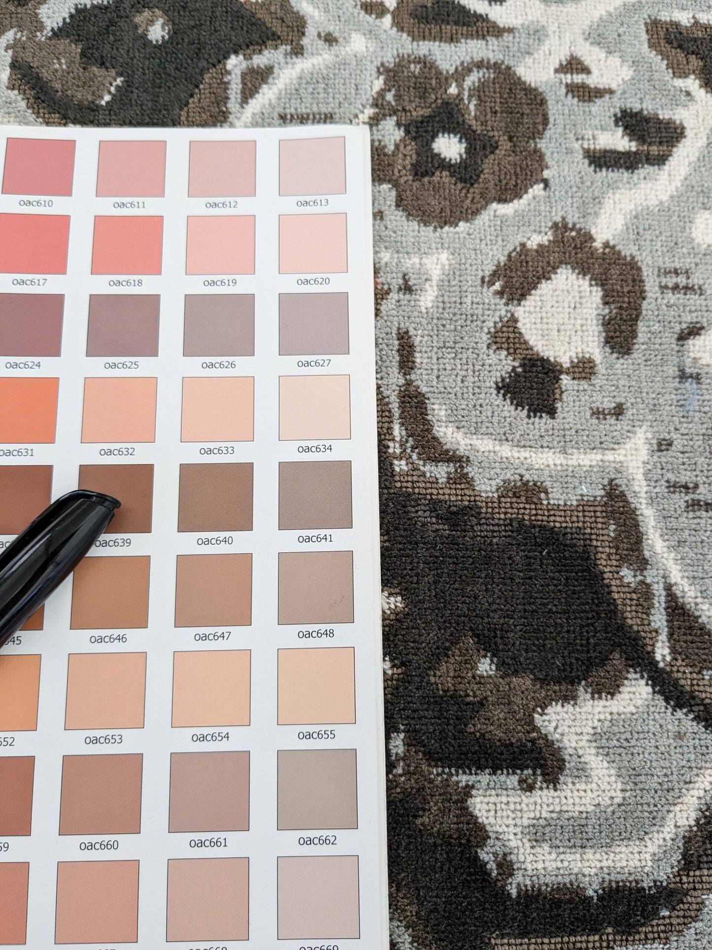 by yard Scalamandre Oushak Linen Velvet Smoke Black White Damask Art Deco MSRP US638/Y  SC 0003 27171