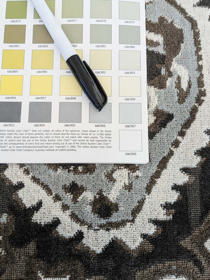 by yard Scalamandre Oushak Linen Velvet Smoke Black White Damask Art Deco MSRP US638/Y  SC 0003 27171