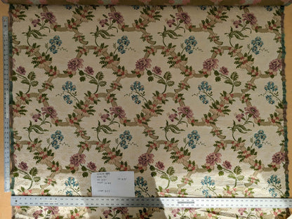 3.2 yards Scalamandre Floral Botanical White Cream Green Upholstery