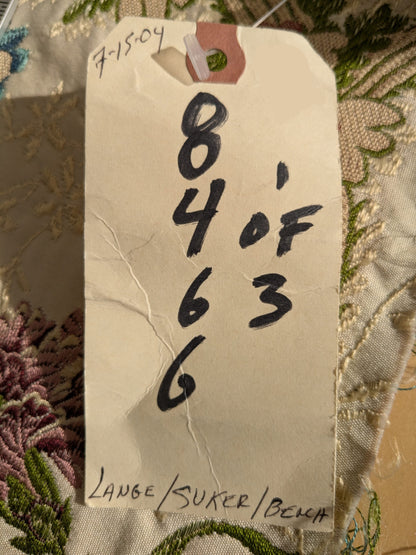 3.2 yards Scalamandre Floral Botanical White Cream Green Upholstery