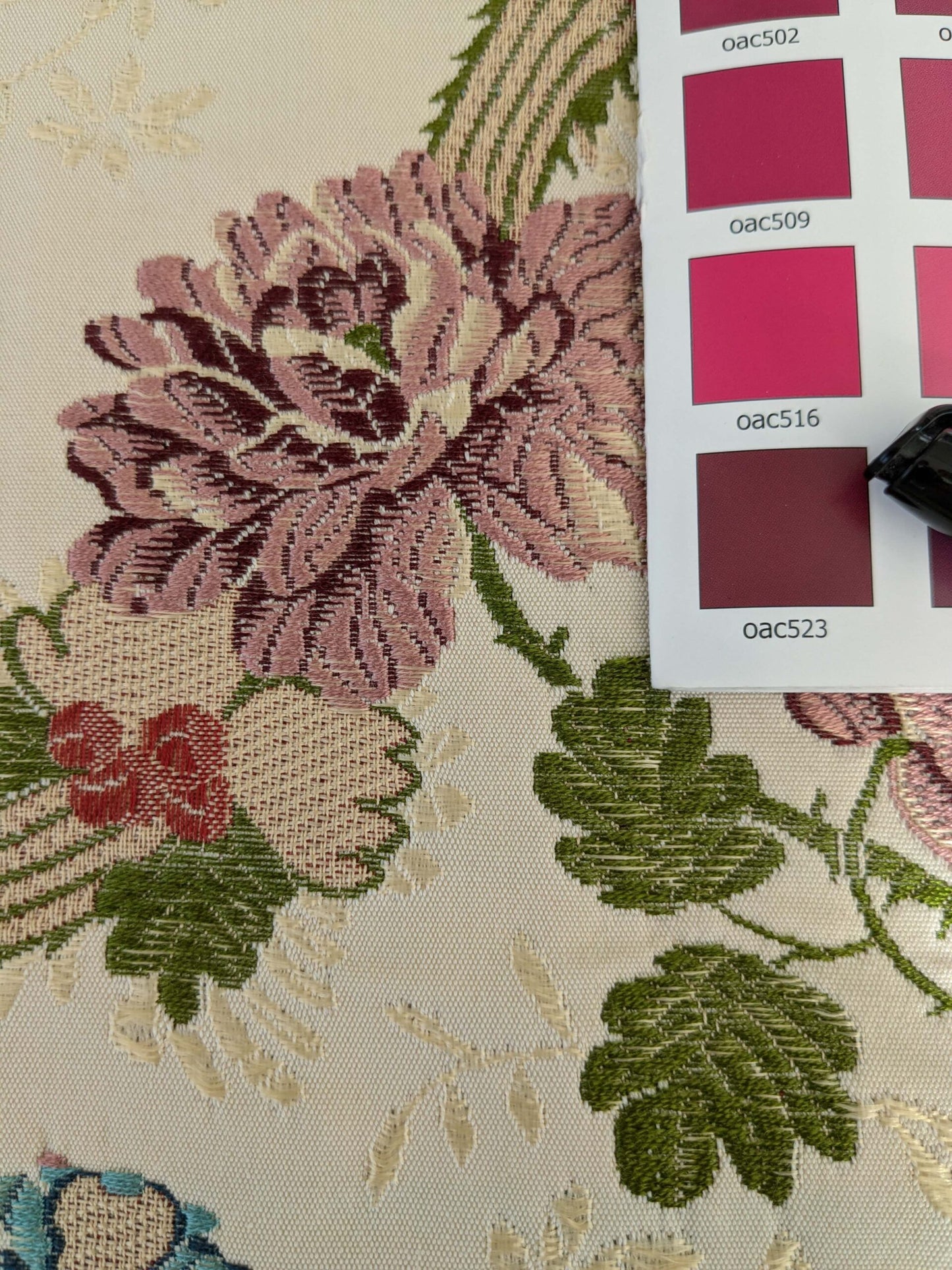 3.2 yards Scalamandre Floral Botanical White Cream Green Upholstery