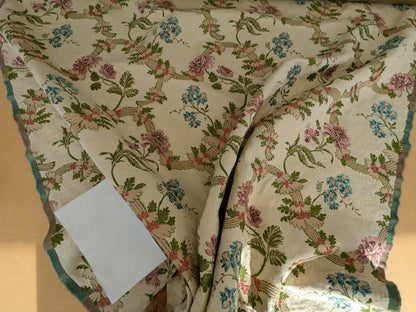 3.2 yards Scalamandre Floral Botanical White Cream Green Upholstery