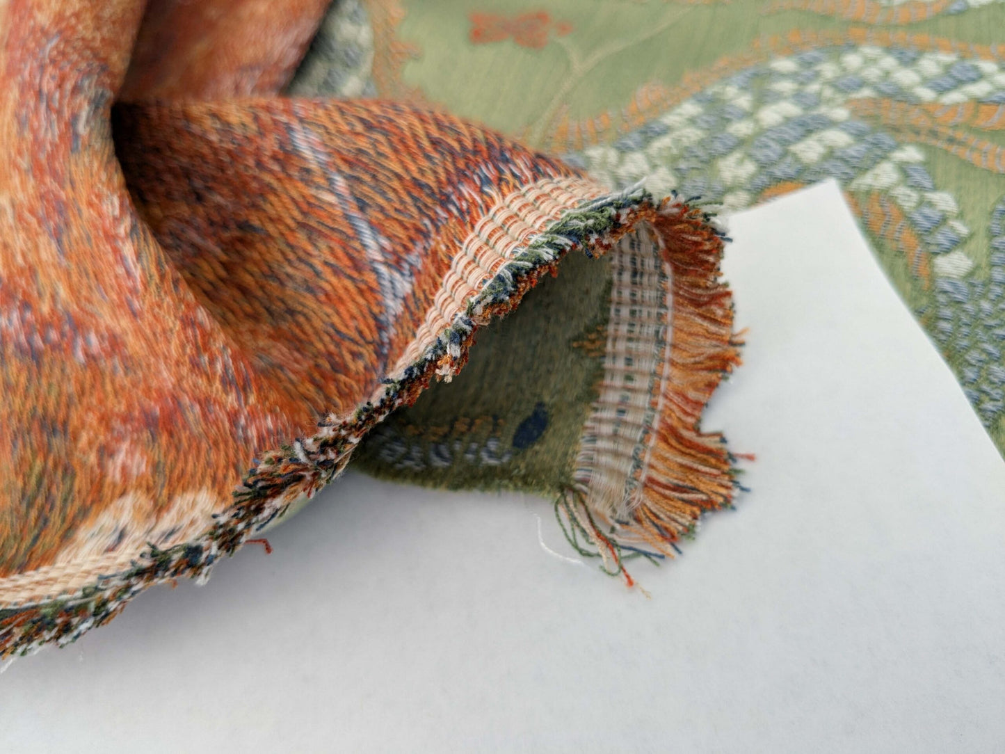 By yard Scalamandre Dragon Tablea Spring Multi Lampas Chinoserie Green