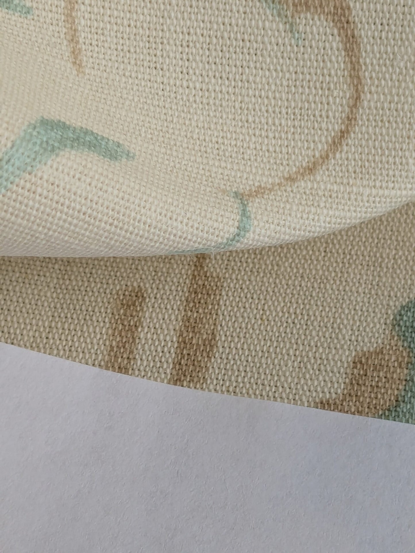 Scalamandre Helena Print Sea Spray Blue on Cream Ikat Ancient Ruins Linen MSRP USD 184/Y  Old World Weavers