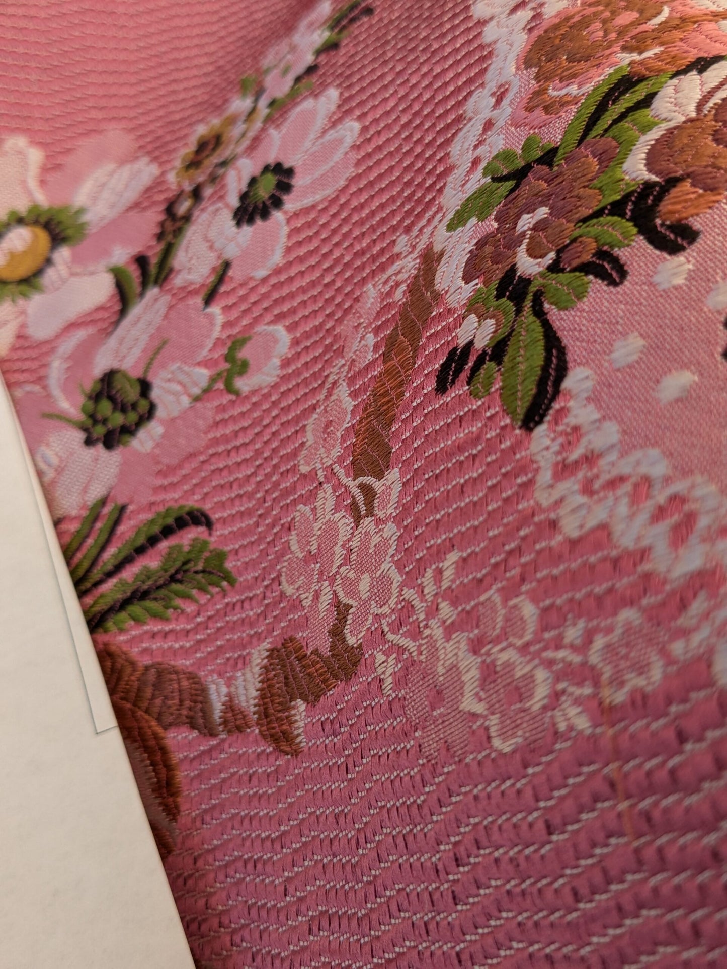 by yard Scalamandre Old World Weavers Avvoltoio Multi on Fuschia Historic Flora Pink Silk Lampas MSRP USD 1156/Y