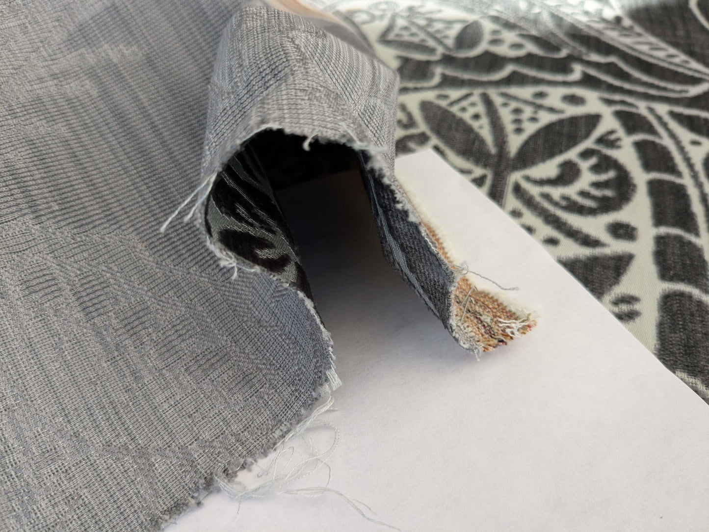 2 yards Scalamandre Welwyn Gray Silver Cut Velvet Silk Velvet Grand Botanic Pomegranite Rose MSRP USD 1000+/Y