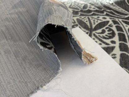 2 yards Scalamandre Welwyn Gray Silver Cut Velvet Silk Velvet Grand Botanic Pomegranite Rose MSRP USD 1000+/Y