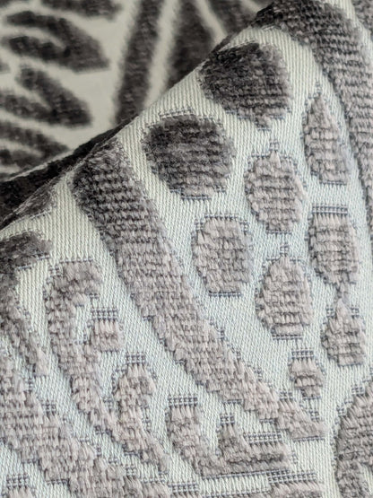 2 yards Scalamandre Welwyn Gray Silver Cut Velvet Silk Velvet Grand Botanic Pomegranite Rose MSRP USD 1000+/Y