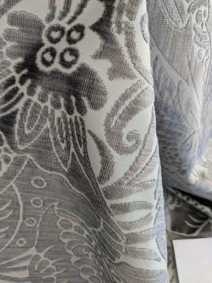 2 yards Scalamandre Welwyn Gray Silver Cut Velvet Silk Velvet Grand Botanic Pomegranite Rose MSRP USD 1000+/Y