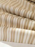 by yard Scalamandre Devon Ticking Stripe Camel Light Brown Cream White Cotton MSRP USD116/y