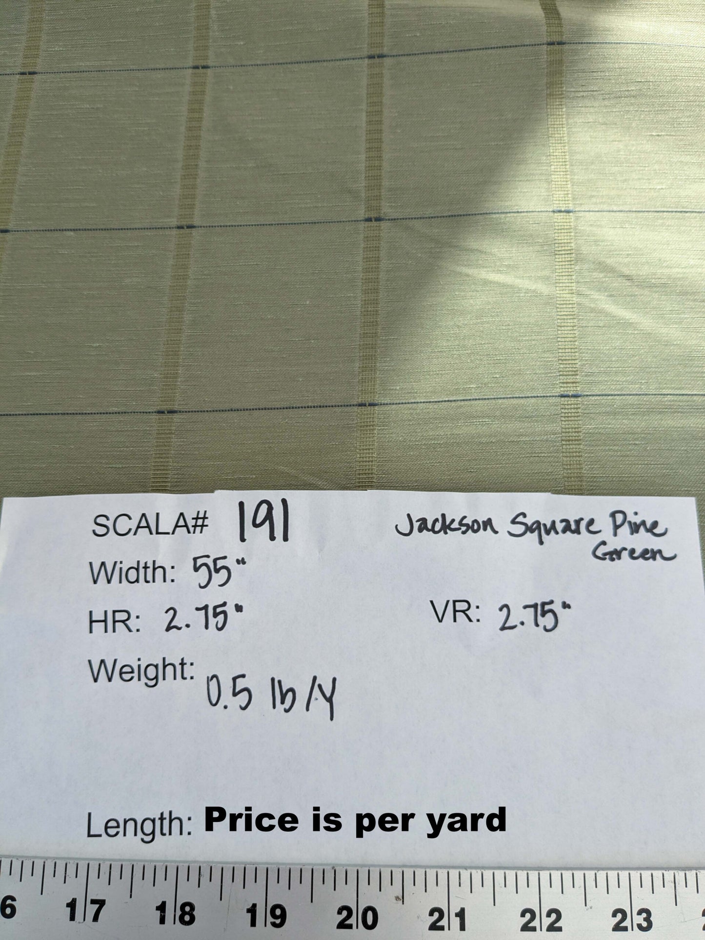 by yard Scalamandre Grey Watkins Jackson Square Pine Green  Silk Linen Plaid MSRP USD 112/Y