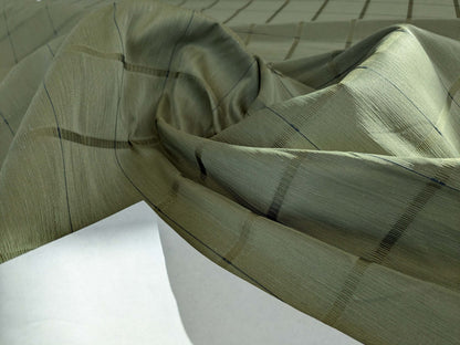 by yard Scalamandre Grey Watkins Jackson Square Pine Green  Silk Linen Plaid MSRP USD 112/Y