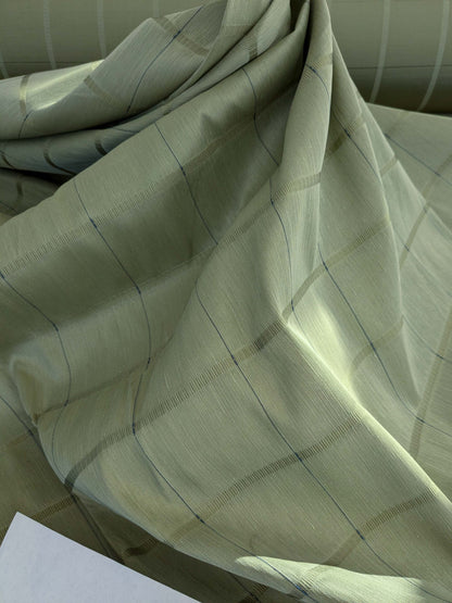 by yard Scalamandre Grey Watkins Jackson Square Pine Green  Silk Linen Plaid MSRP USD 112/Y