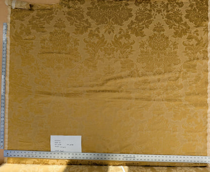 by yard Scalamandre Old World Weaver Radiant Sun Yellow Gold Damask Strie Renaissance Medallion Botanical