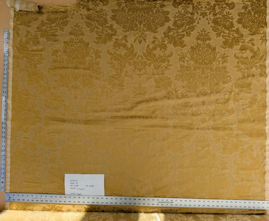 by yard Scalamandre Old World Weaver Radiant Sun Yellow Gold Damask Strie Renaissance Medallion Botanical