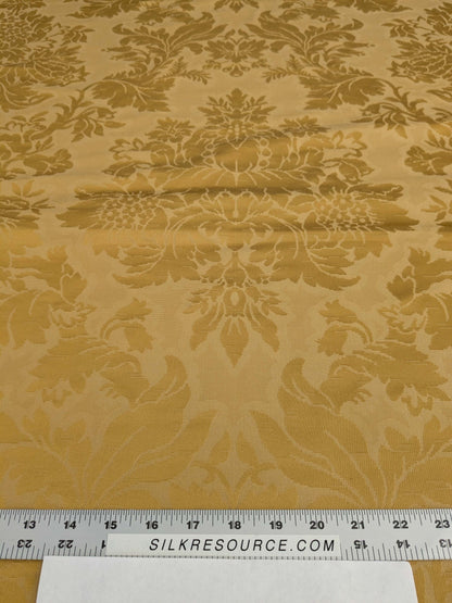 by yard Scalamandre Old World Weaver Radiant Sun Yellow Gold Damask Strie Renaissance Medallion Botanical