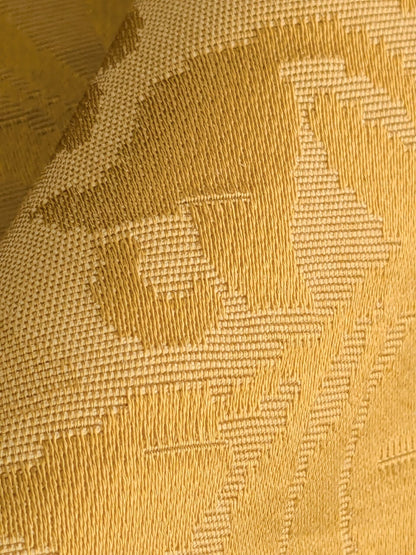 by yard Scalamandre Old World Weaver Radiant Sun Yellow Gold Damask Strie Renaissance Medallion Botanical