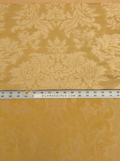 by yard Scalamandre Old World Weaver Radiant Sun Yellow Gold Damask Strie Renaissance Medallion Botanical