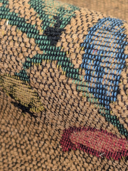 by yard Scalamandre Gobelin Green Blue Brown on Cocoa Botanical Foliage Cotton MSRPUSD 196/y Faint Stripe!