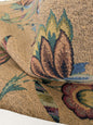 by yard Scalamandre Gobelin Green Blue Brown on Cocoa Botanical Foliage Cotton MSRPUSD 196/y Faint Stripe!
