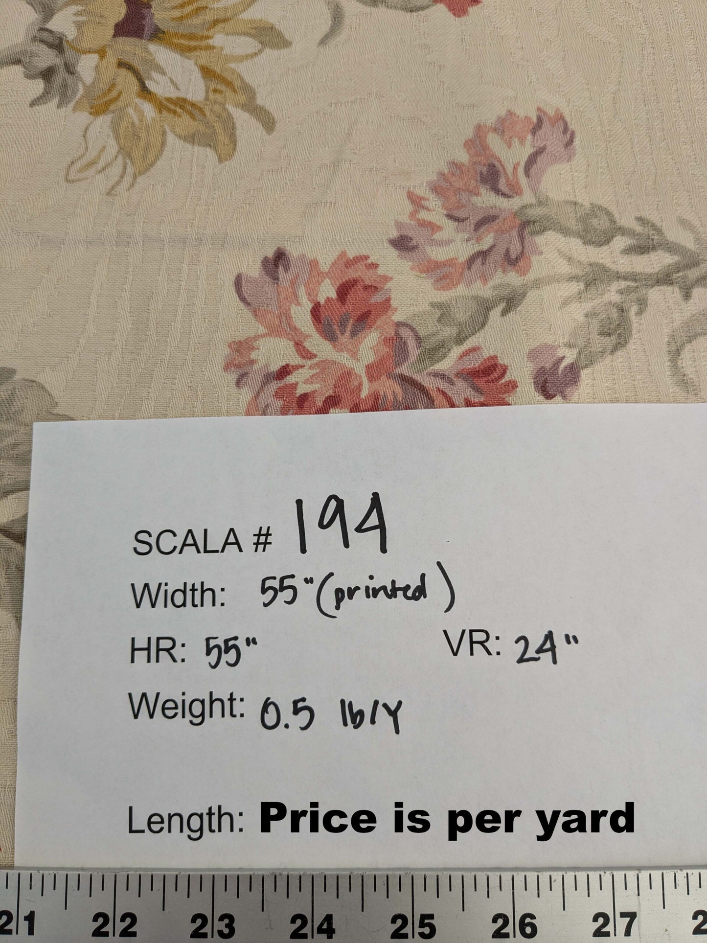 by yard Scalamandre Kaufmann English Garden Floral Botanical Historical Cotton Carnation Sunflower Chintz Red Pink Green Purple Yellow on Beige