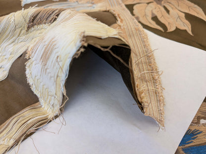 by yard Scalamandre Old World Weavers Frida Brown Vibrant Mexican Floral &amp; Fruits  Flower Lampas MSRP USD 546/y