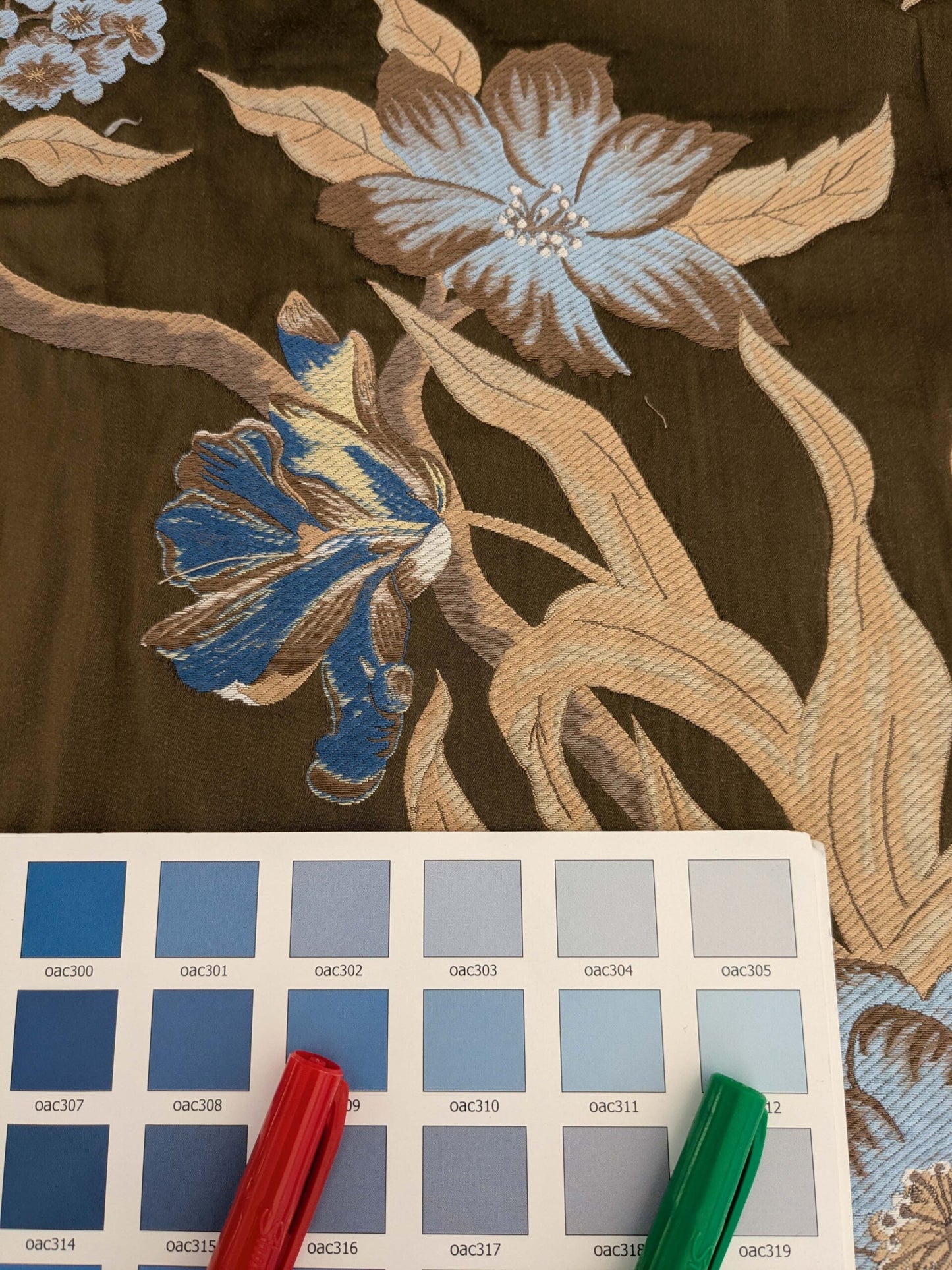 by yard Scalamandre Old World Weavers Frida Brown Vibrant Mexican Floral &amp; Fruits  Flower Lampas MSRP USD 546/y