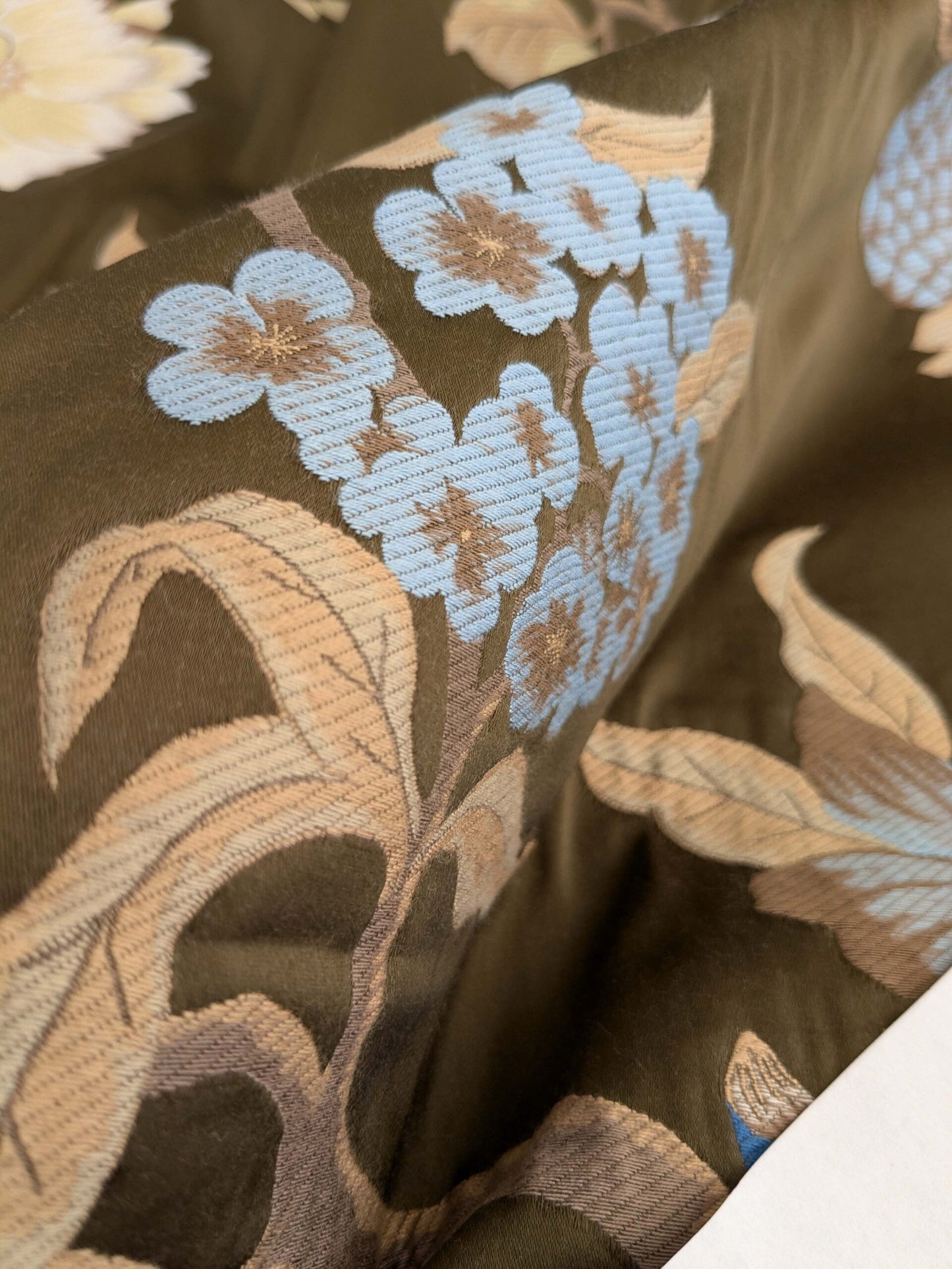 by yard Scalamandre Old World Weavers Frida Brown Vibrant Mexican Floral &amp; Fruits  Flower Lampas MSRP USD 546/y