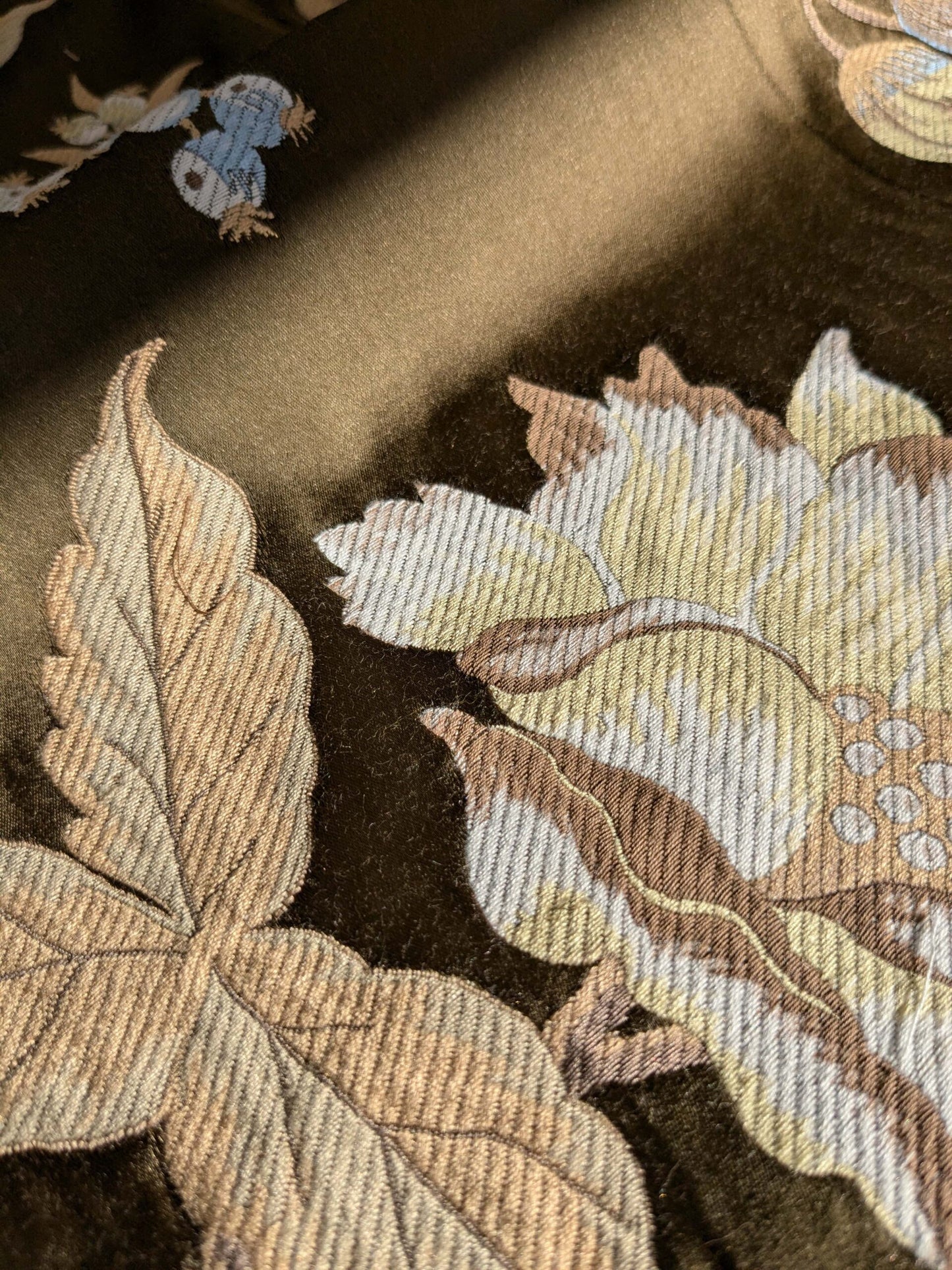 by yard Scalamandre Old World Weavers Frida Brown Vibrant Mexican Floral &amp; Fruits  Flower Lampas MSRP USD 546/y