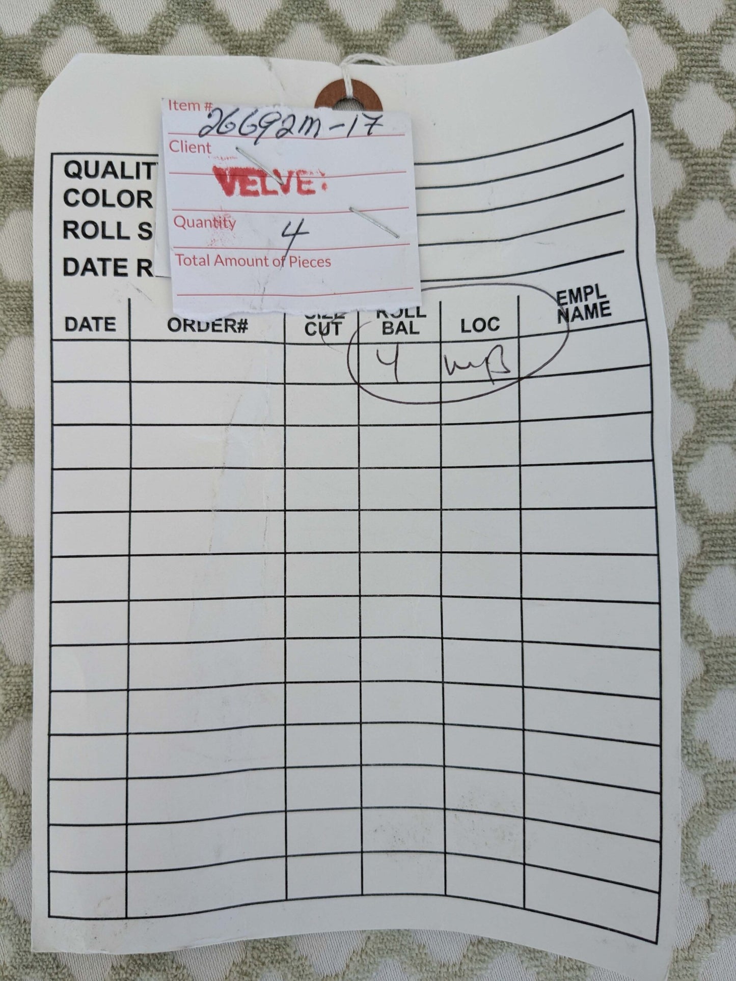 by yard Scalamandre Pomfret Green Tea Silk Cotton Green Beige Diamond Ogee Small Scale MSRP USD816/y