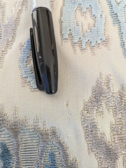 1.35yards Scalamandre  TAI LAO Blue Cut Velvet Beige Blue Art Deco MSRP USD 532/Y