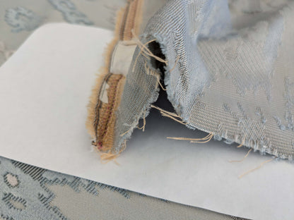 1.35yards Scalamandre  TAI LAO Blue Cut Velvet Beige Blue Art Deco MSRP USD 532/Y