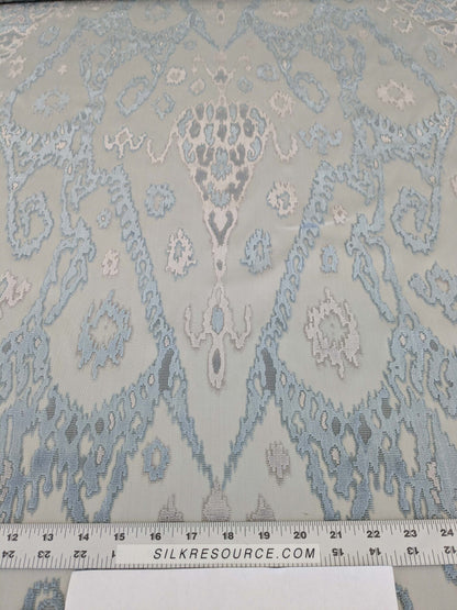 1.35yards Scalamandre  TAI LAO Blue Cut Velvet Beige Blue Art Deco MSRP USD 532/Y