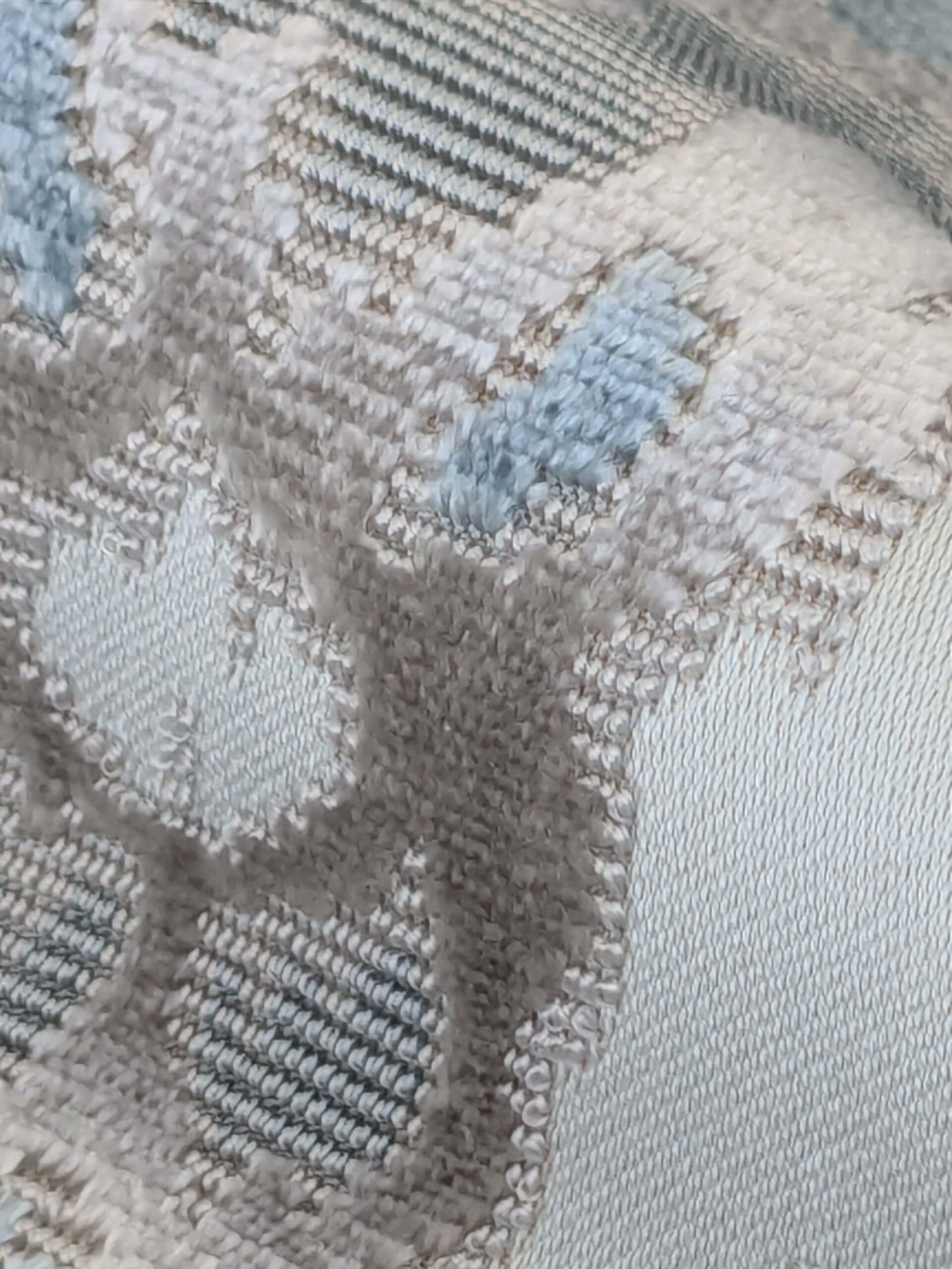 1.35yards Scalamandre  TAI LAO Blue Cut Velvet Beige Blue Art Deco MSRP USD 532/Y