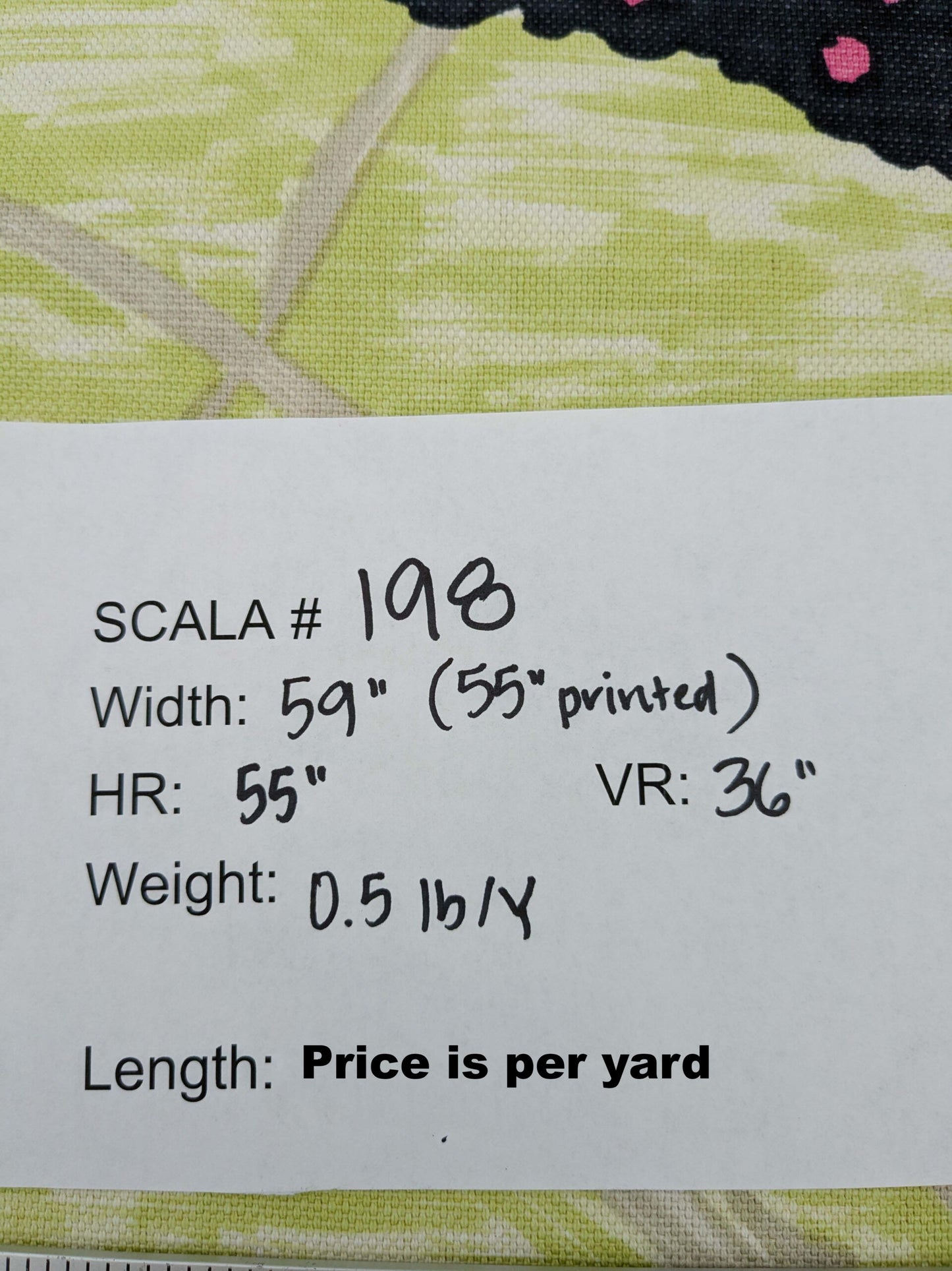 by yard Scalamandre Kilifi Verde Linen Multi on Green Giant Butterfly Floral